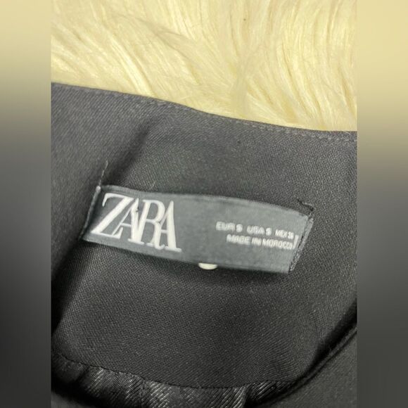 Zara black frock coat collarless blazer with gold buttons sz small - Picture 6 of 12